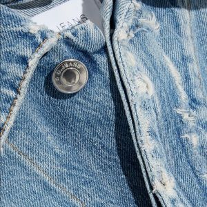 IRO Duere cropped distressed denim jacket